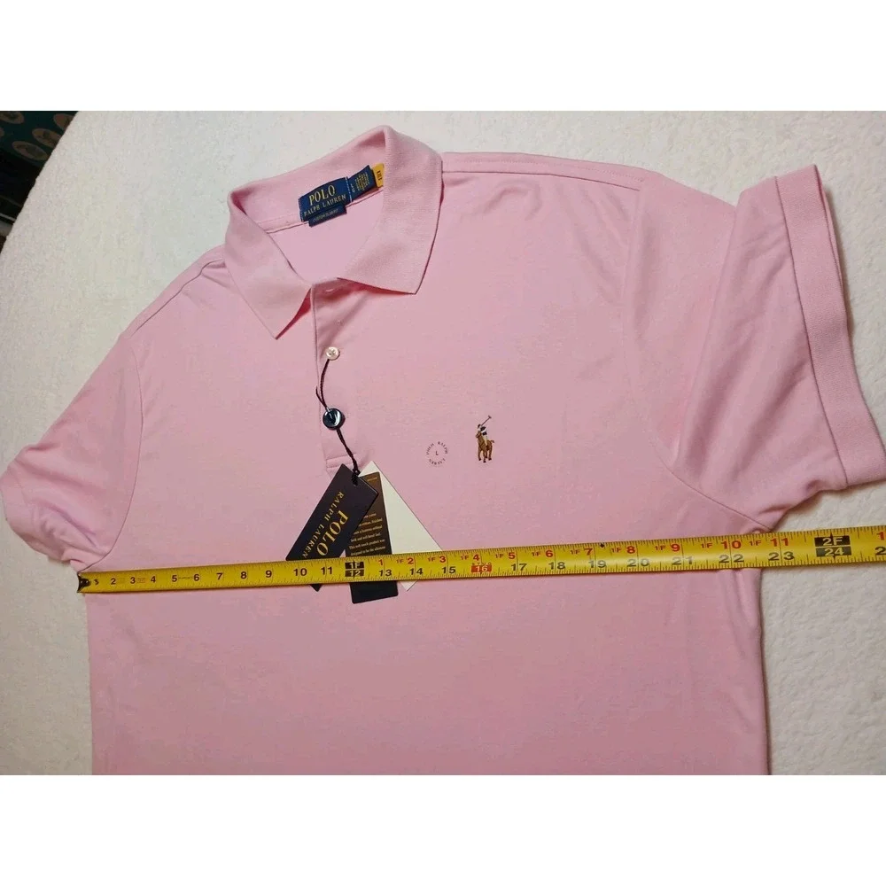 NWT Polo Ralph Lauren Men's L Classic Fit Pink Polo Shirt Short Sleeve Pony $118